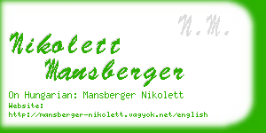 nikolett mansberger business card